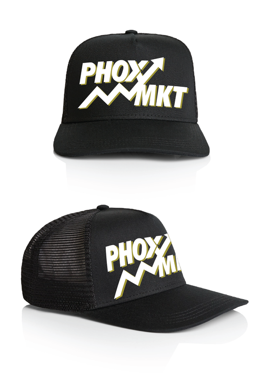 PHOX trucker black & white & gold