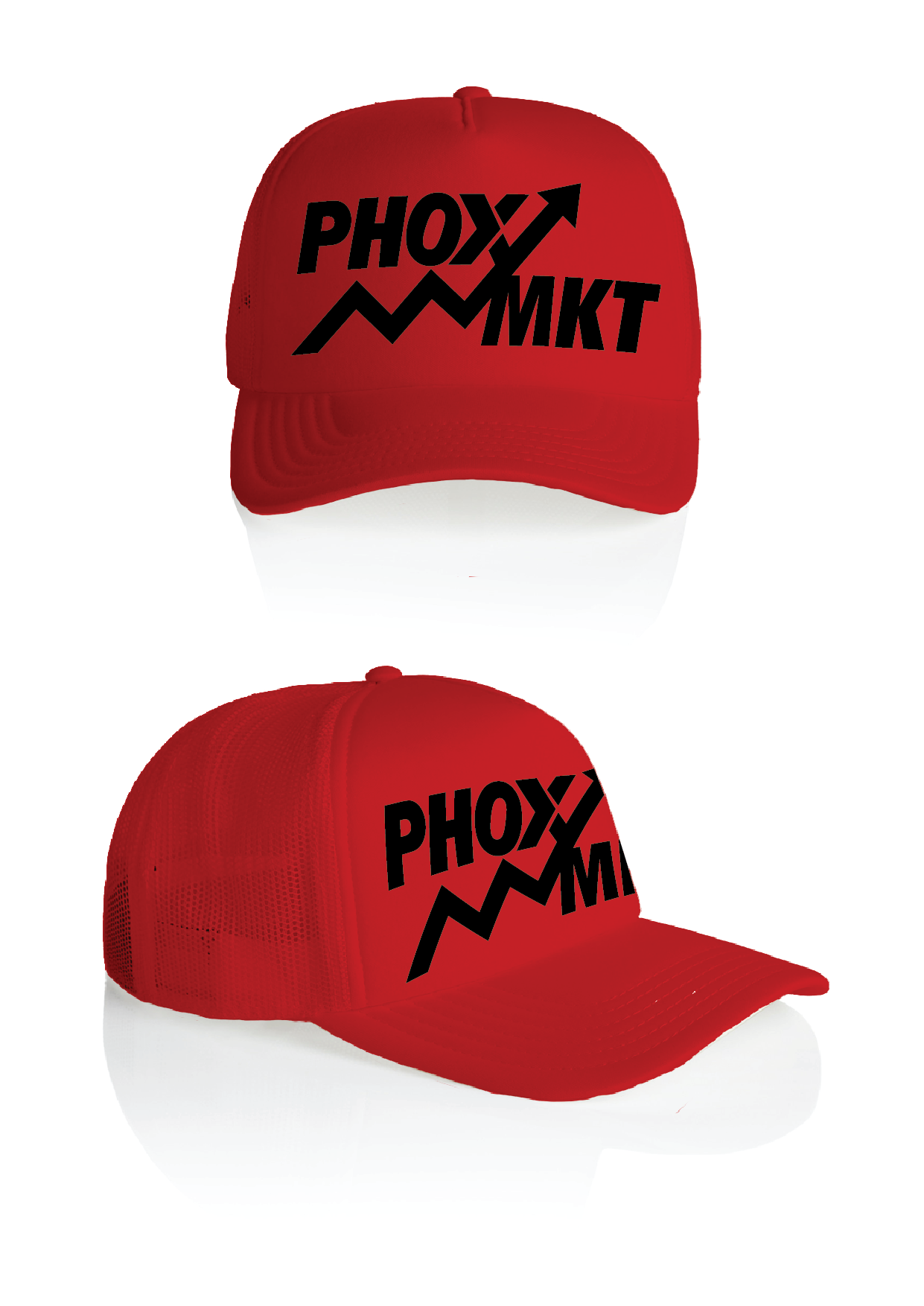 PHOX trucker red & black